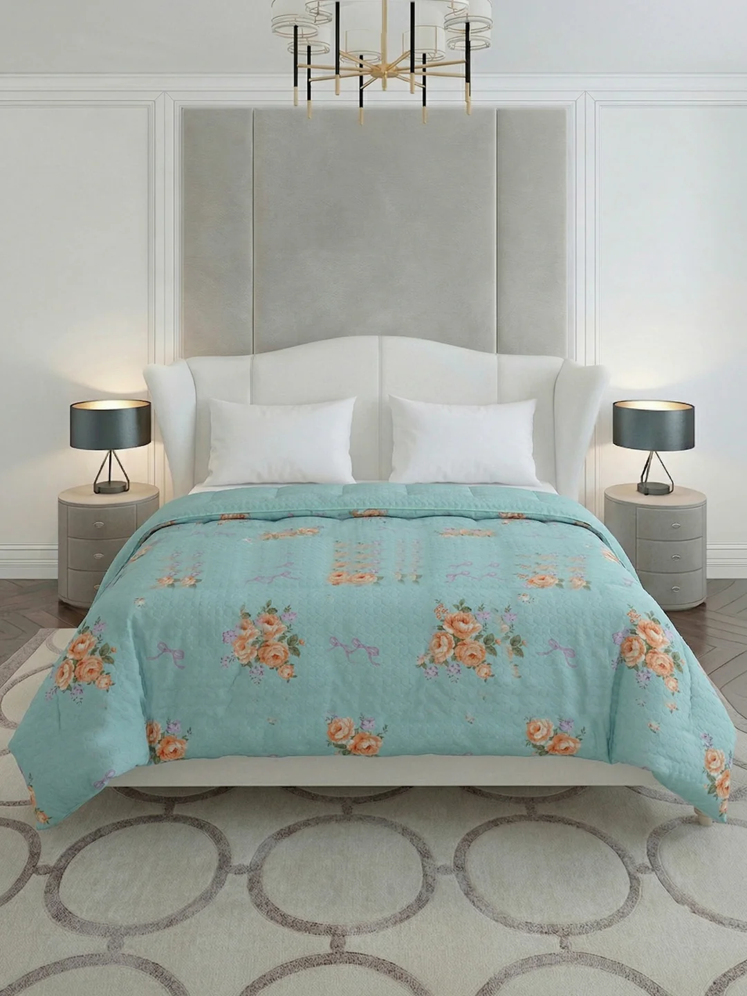 Premium Floral Print Double Bed 3 Ply 200 GSM Comforter Cozy Flannel Collection Weight 2.8 kg - Image 3