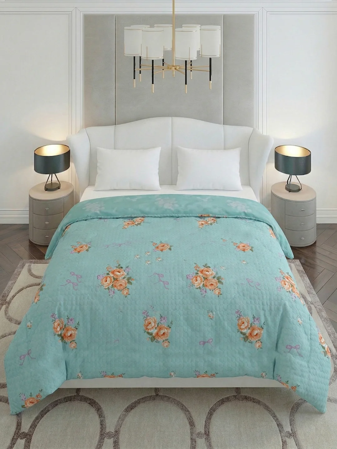 Premium Floral Print Double Bed 3 Ply 200 GSM Comforter Cozy Flannel Collection Weight 2.8 kg - Image 4