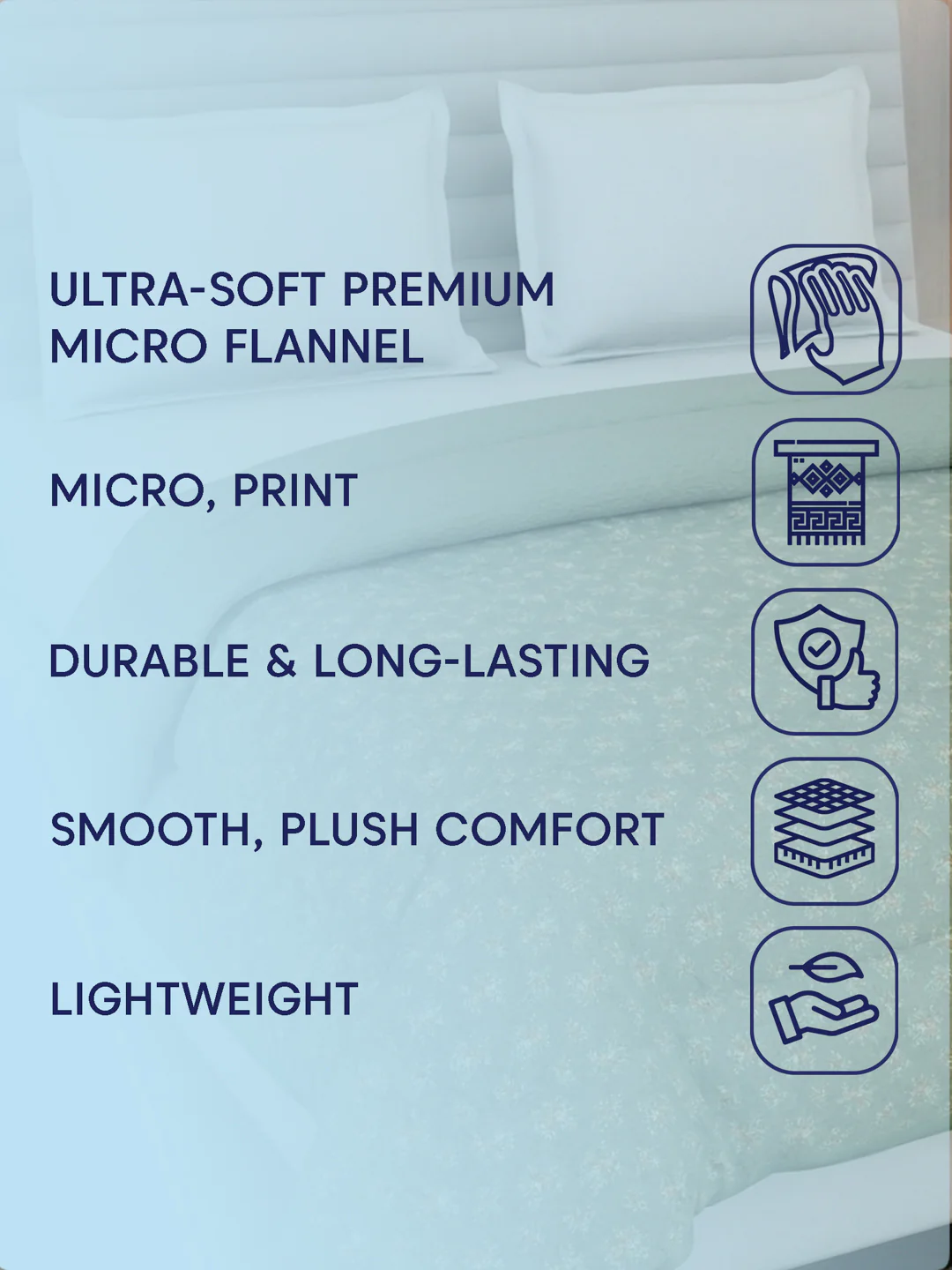 Premium Floral Print King Size 3 Ply 90 GSM Comforter Comfort Collection Weight 2.3 kg - Image 10