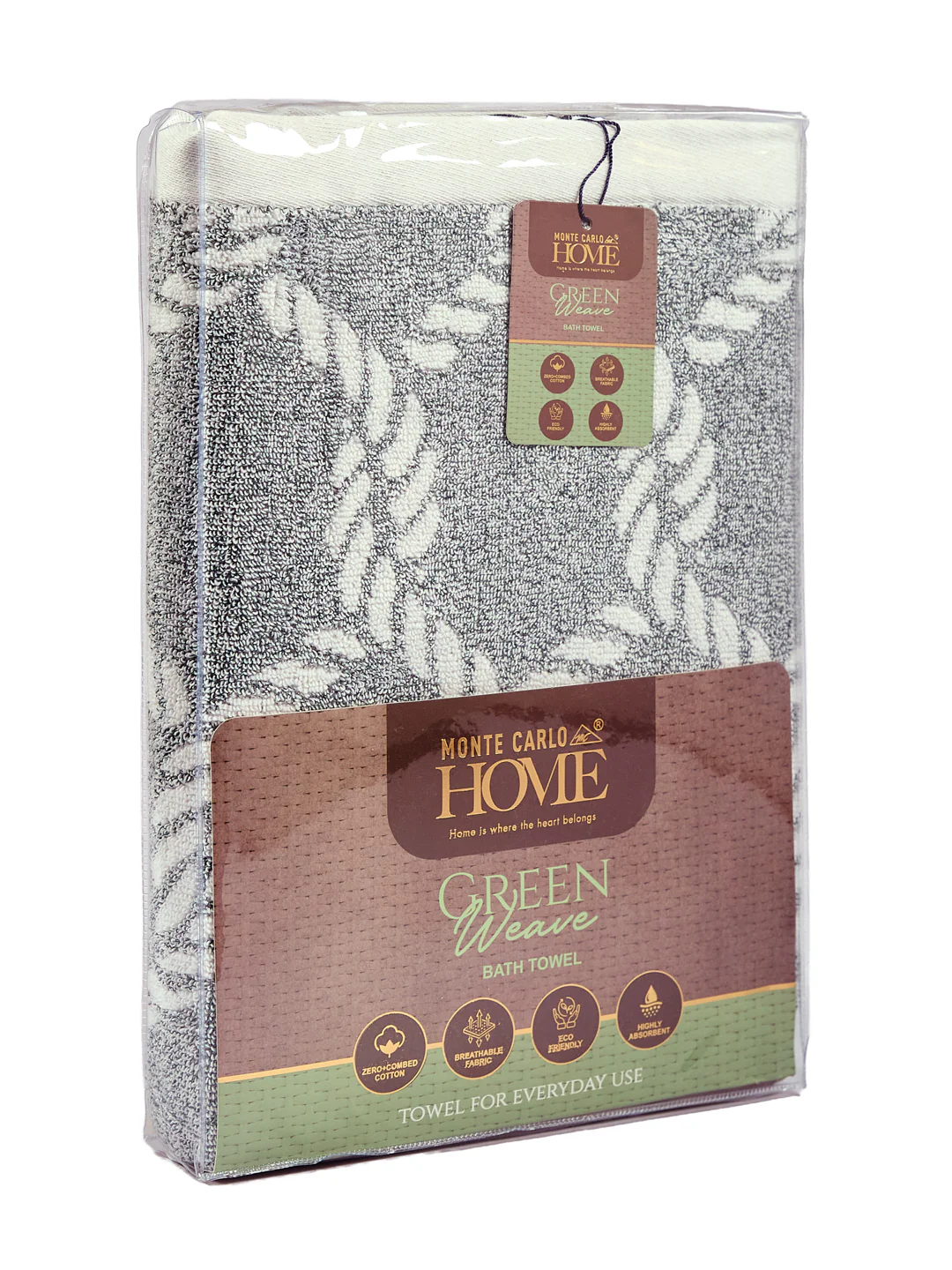 Premium Green & White Pure Cotton Self Design 500 GSM Bath Towel 1 Piece (Green Weave Collection) - Image 9