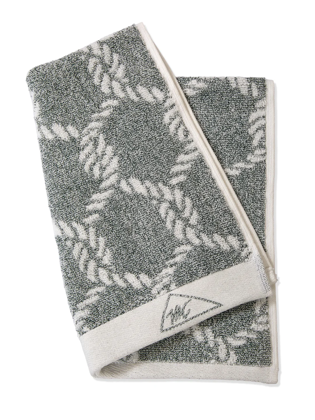 Premium Green & White Pure Cotton Self Design 500 GSM Hand Towel 2 Pc Set (Green Weave Collection) - Image 6