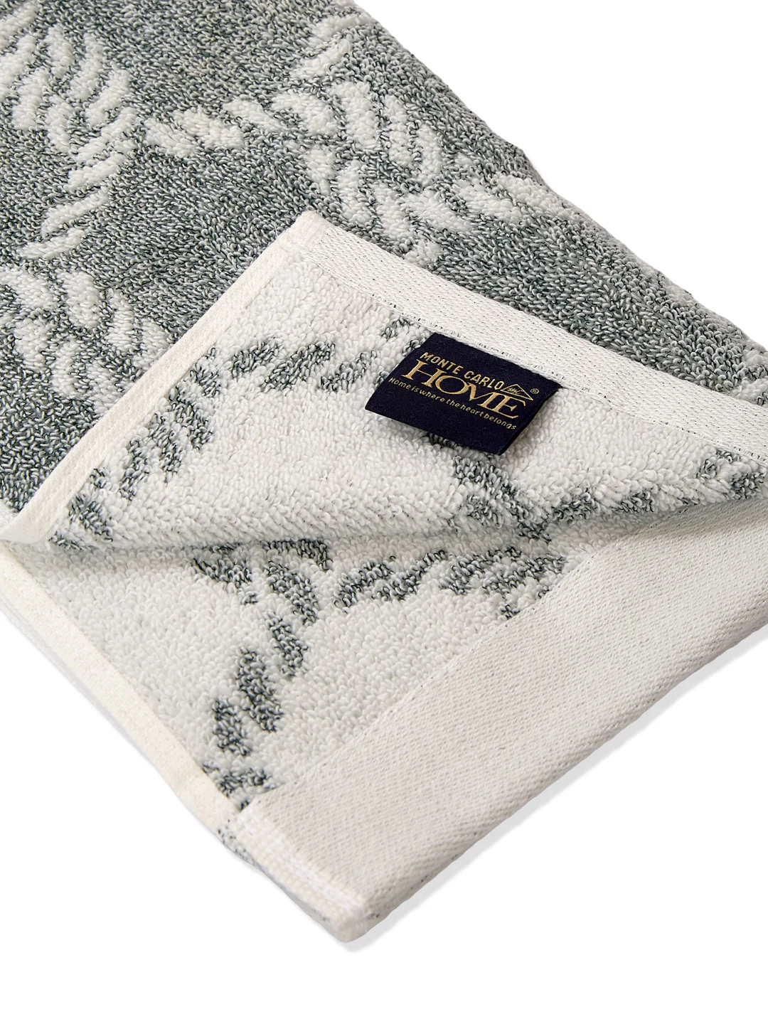 Premium Green & White Pure Cotton Self Design 500 GSM Hand Towel 2 Pc Set (Green Weave Collection) - Image 7
