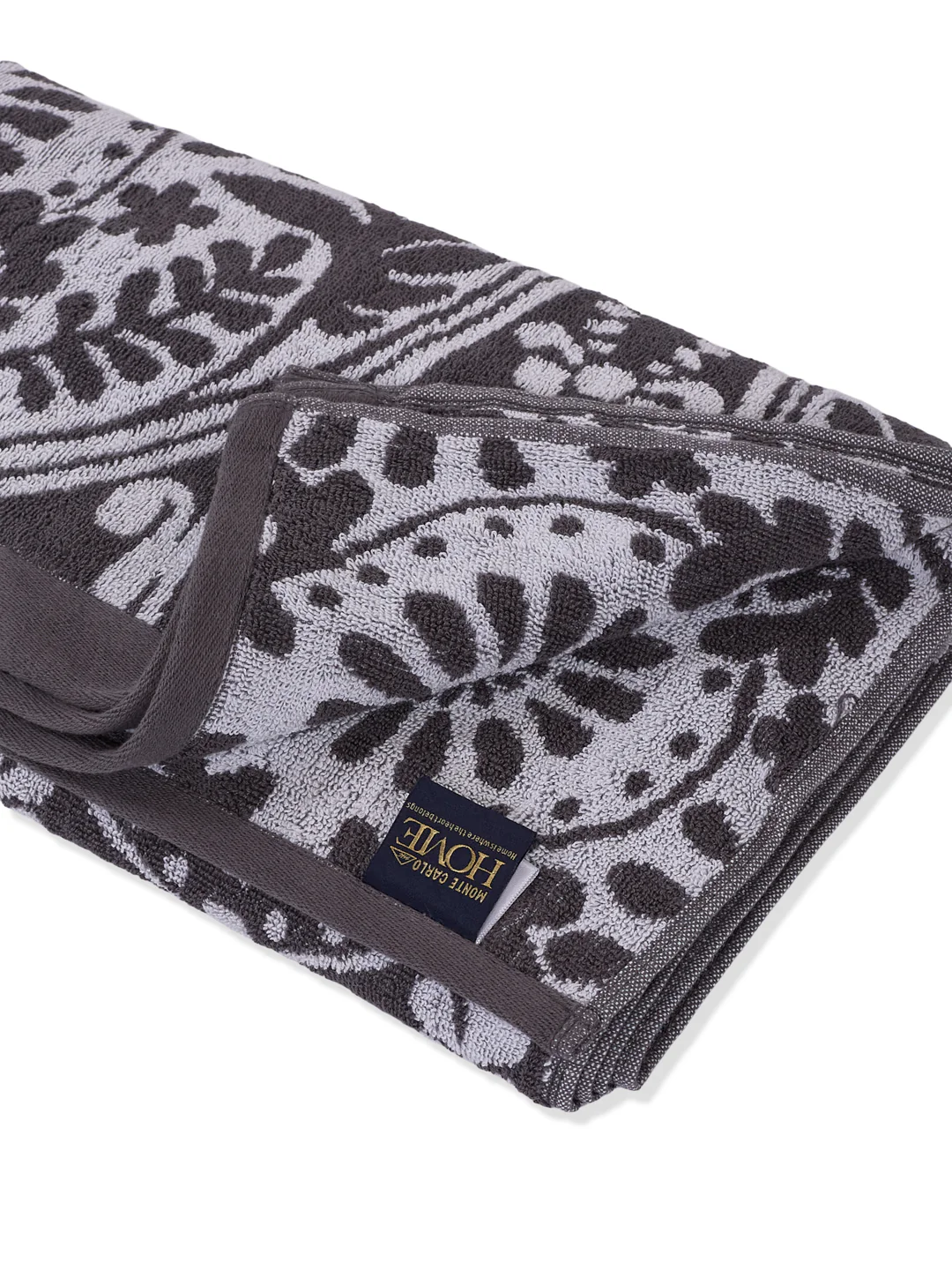 Premium Grey 100% Cotton Self Design 525 GSM Bath Towel Santorini 1 Pc Pvc Pack - Image 5
