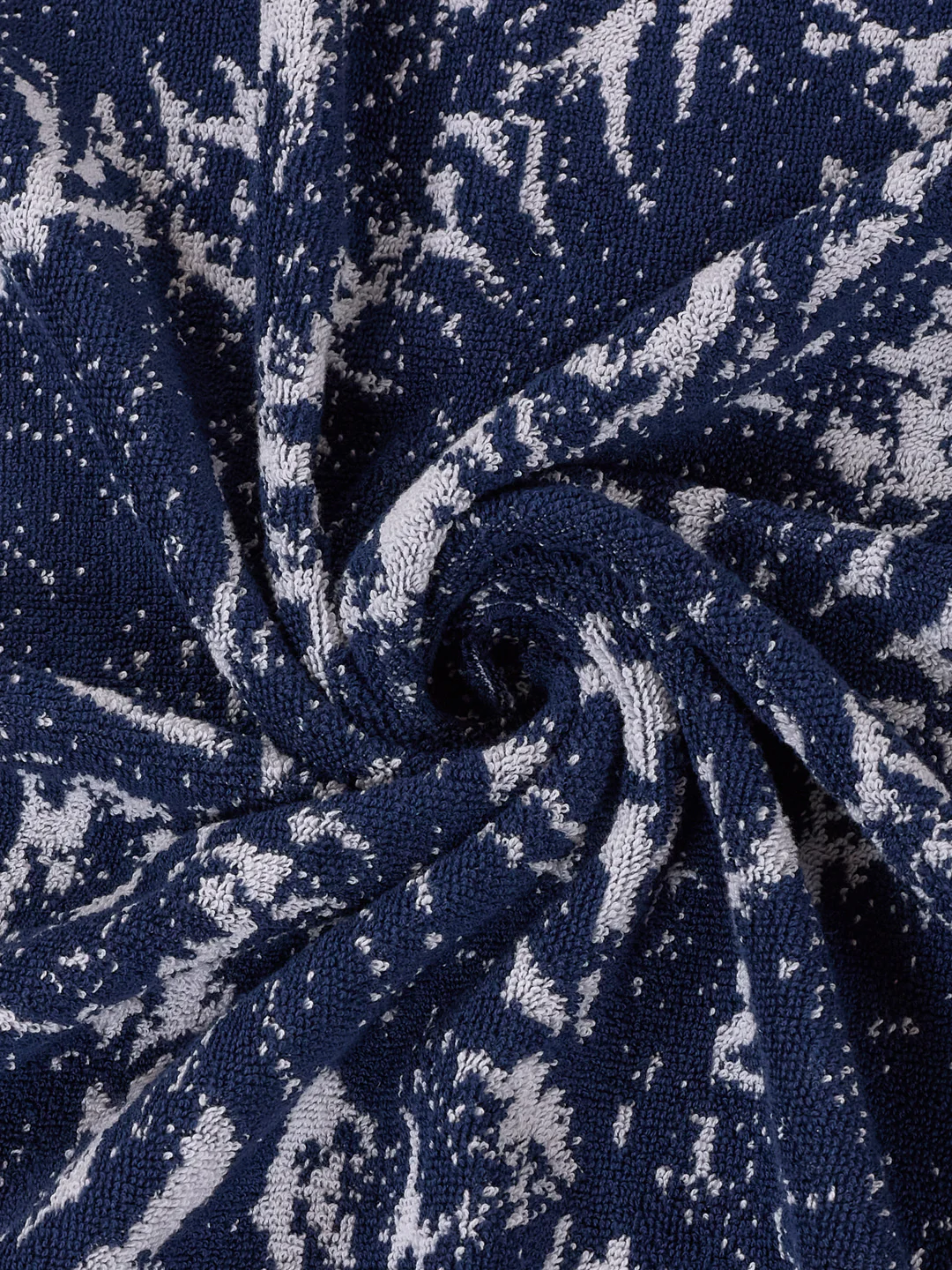 Premium Indigo Blue 100% Cotton Self Design 525 GSM Bath Towel Santorini 1 Pc Pvc Pack - Image 7