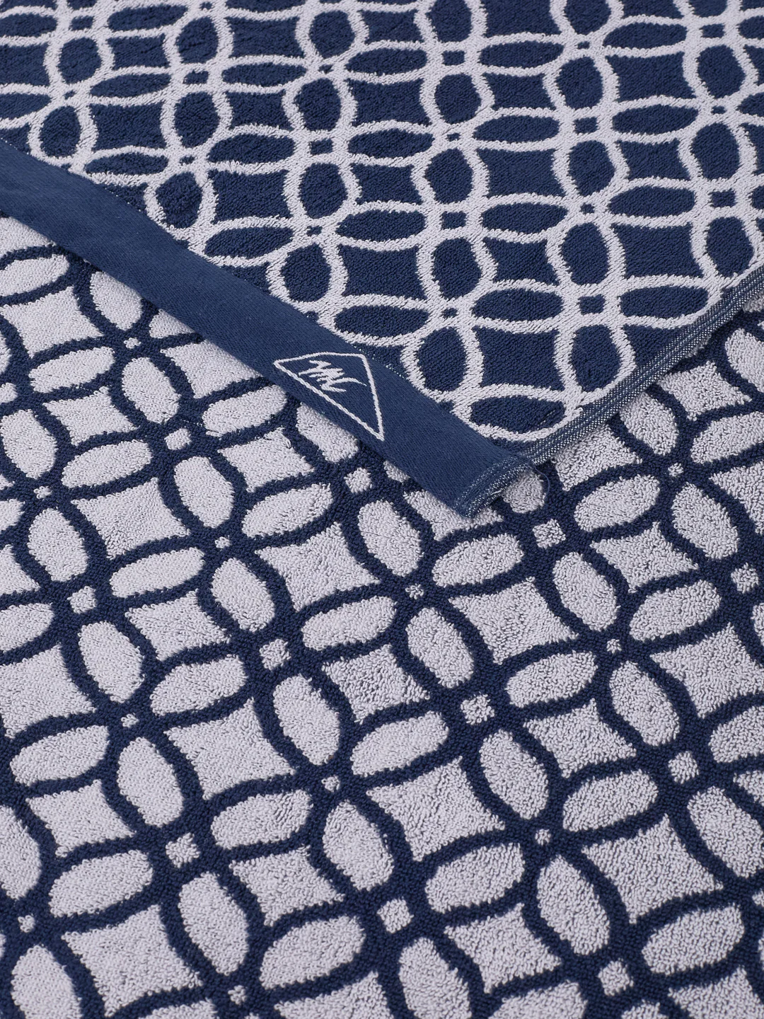 Premium Indigo Blue 100% Cotton Self Design 525 GSM Bath Towel Santorini 1 Pc Pvc Pack - Image 6