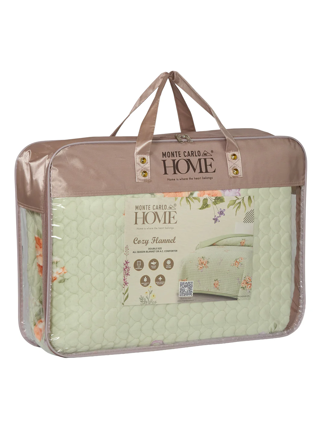 Premium Leaf Print Double Bed 3 Ply 200 GSM Comforter Cozy Flannel Collection Weight 2.8 kg - Image 12