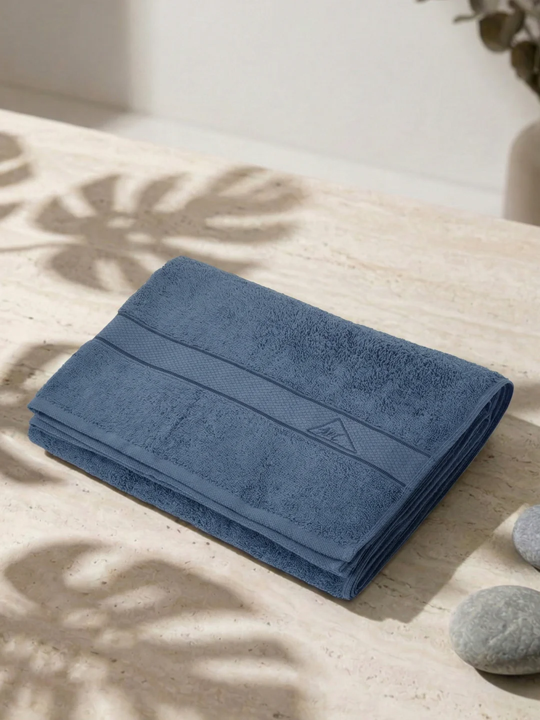 Premium Mallard Blue 100% Cotton Solid 525 GSM Bath Towel Iris 1 Pc Pvc Pack - Image 2