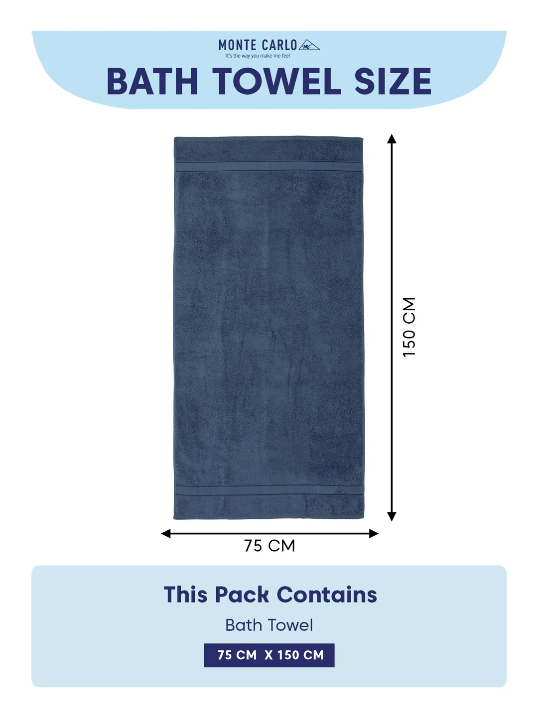 Premium Mallard Blue 100% Cotton Solid 525 GSM Bath Towel Iris 1 Pc Pvc Pack - Image 8
