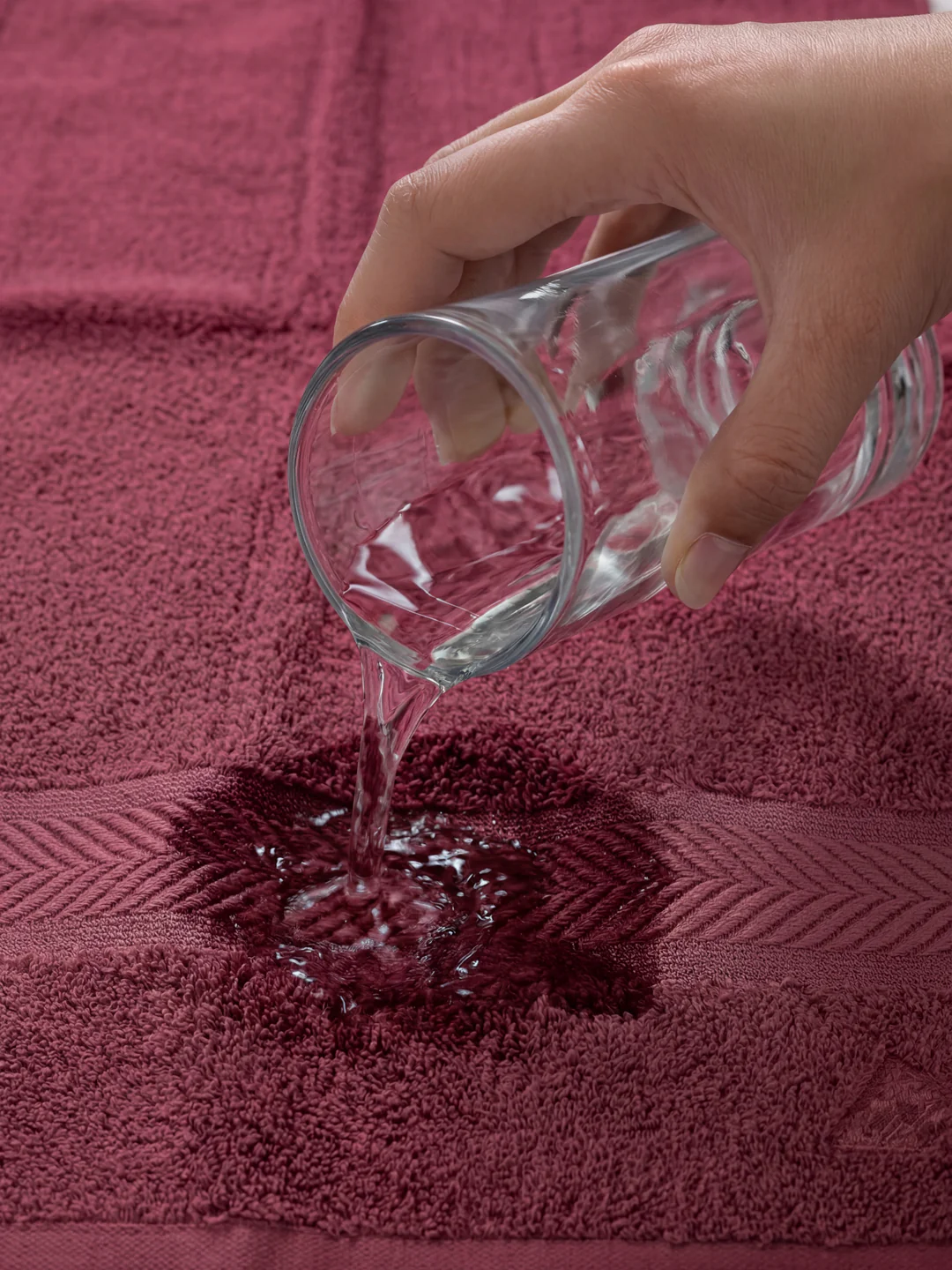 Premium Maroon 100% Cotton Solid 525 GSM Bath Towel Amber 1 Pc Pvc Pack - Image 3