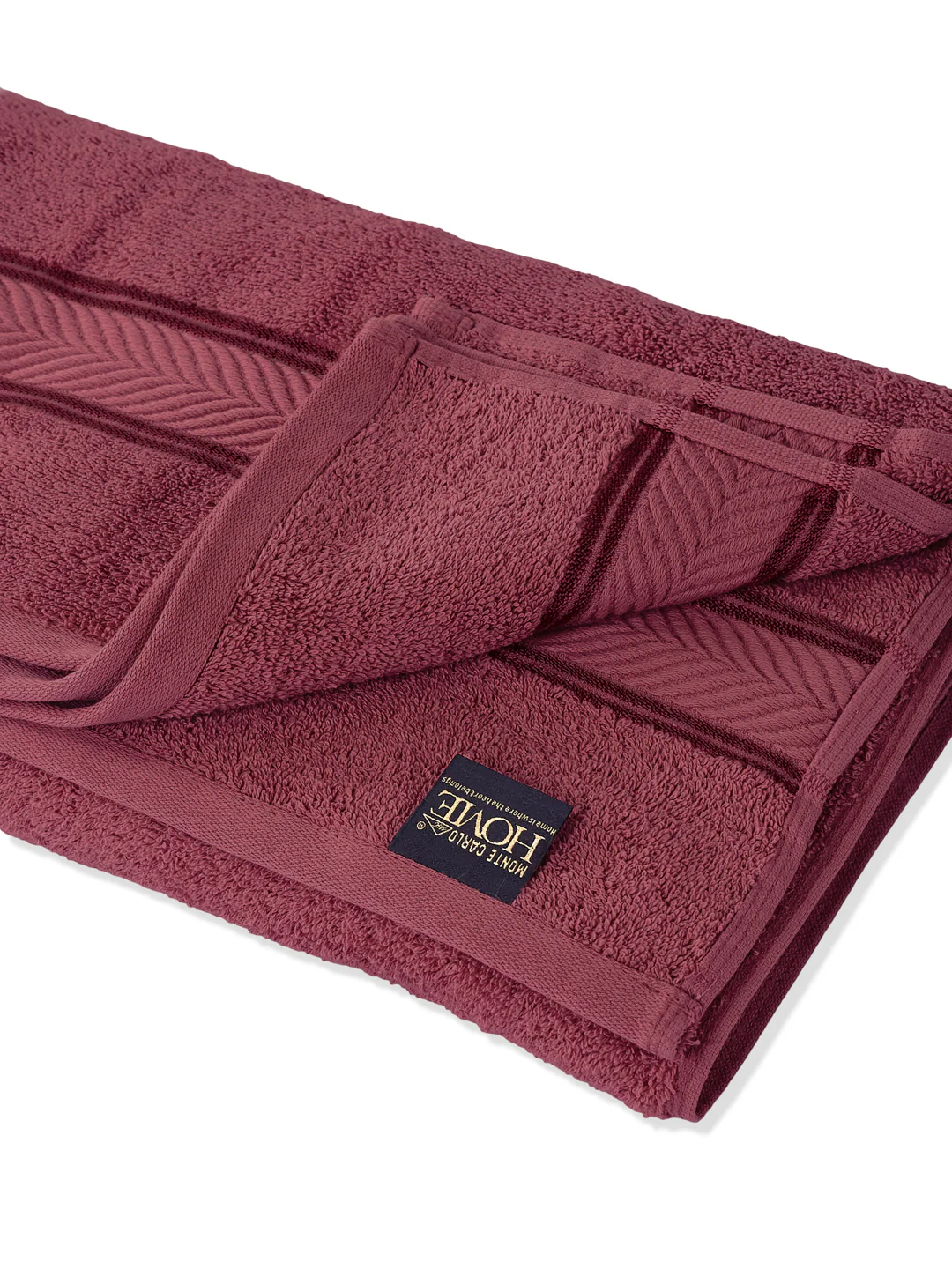 Premium Maroon 100% Cotton Solid 525 GSM Bath Towel Amber 1 Pc Pvc Pack - Image 5