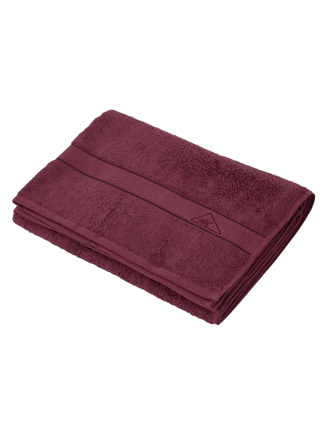Premium Maroon 100% Cotton Solid 525 GSM Bath Towel Iris 1 Pc Pvc Pack - Image 4