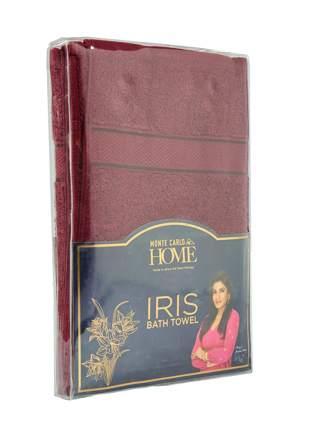 Premium Maroon 100% Cotton Solid 525 GSM Bath Towel Iris 1 Pc Pvc Pack - Image 9