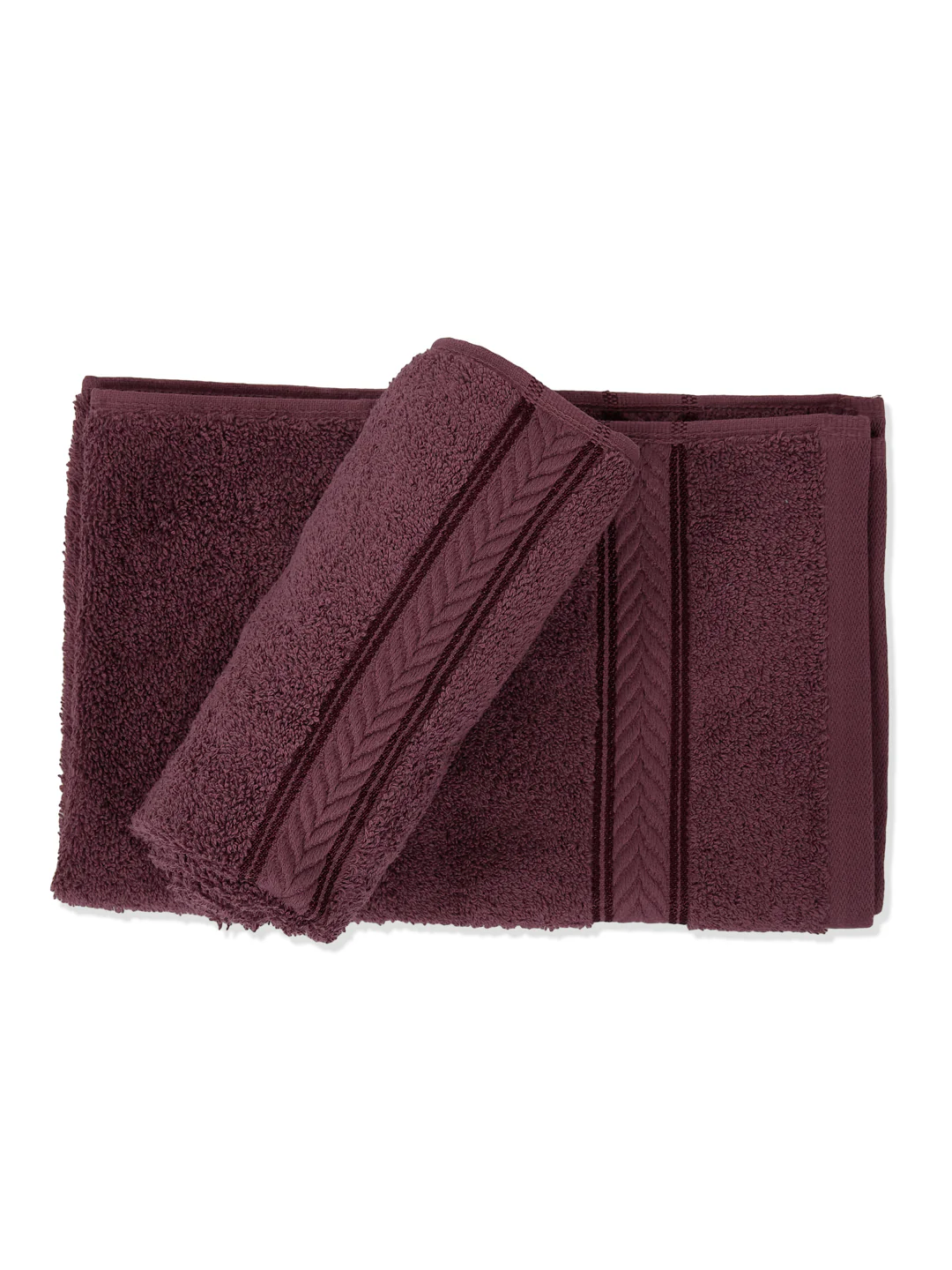Premium Maroon 100% Cotton Solid 525 GSM Hand Towel Amber 2 Pc Set Pvc Pack - Image 4