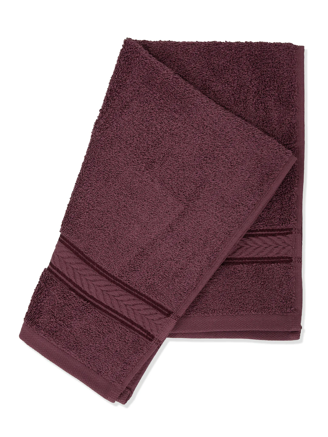 Premium Maroon 100% Cotton Solid 525 GSM Hand Towel Amber 2 Pc Set Pvc Pack - Image 7