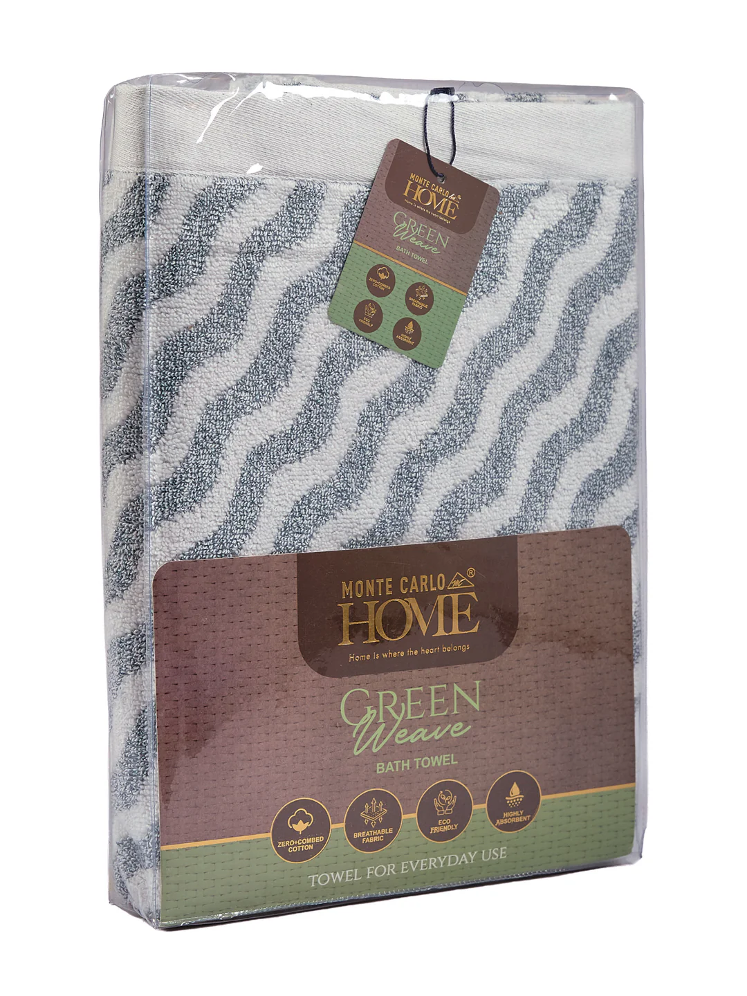 Premium Navy Blue & White Pure Cotton Self Design 500 GSM Bath Towel 1 Piece (Green Weave Collection) - Image 9