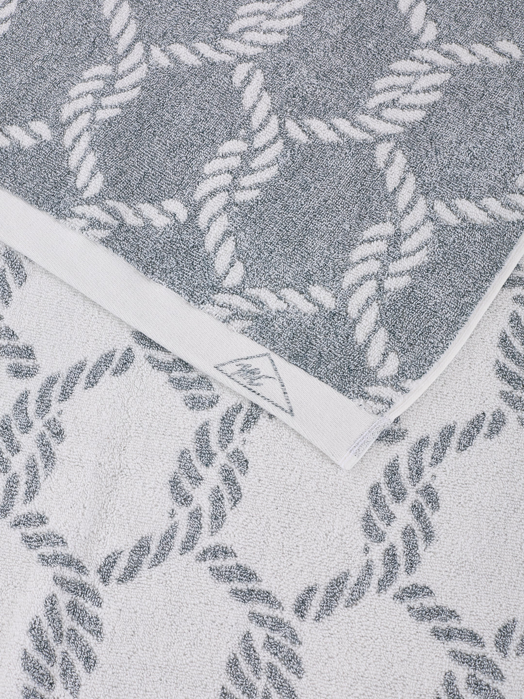 Premium Navy Blue & White Pure Cotton Self Design 500 GSM Bath Towel 1 Piece (Green Weave Collection) - Image 6
