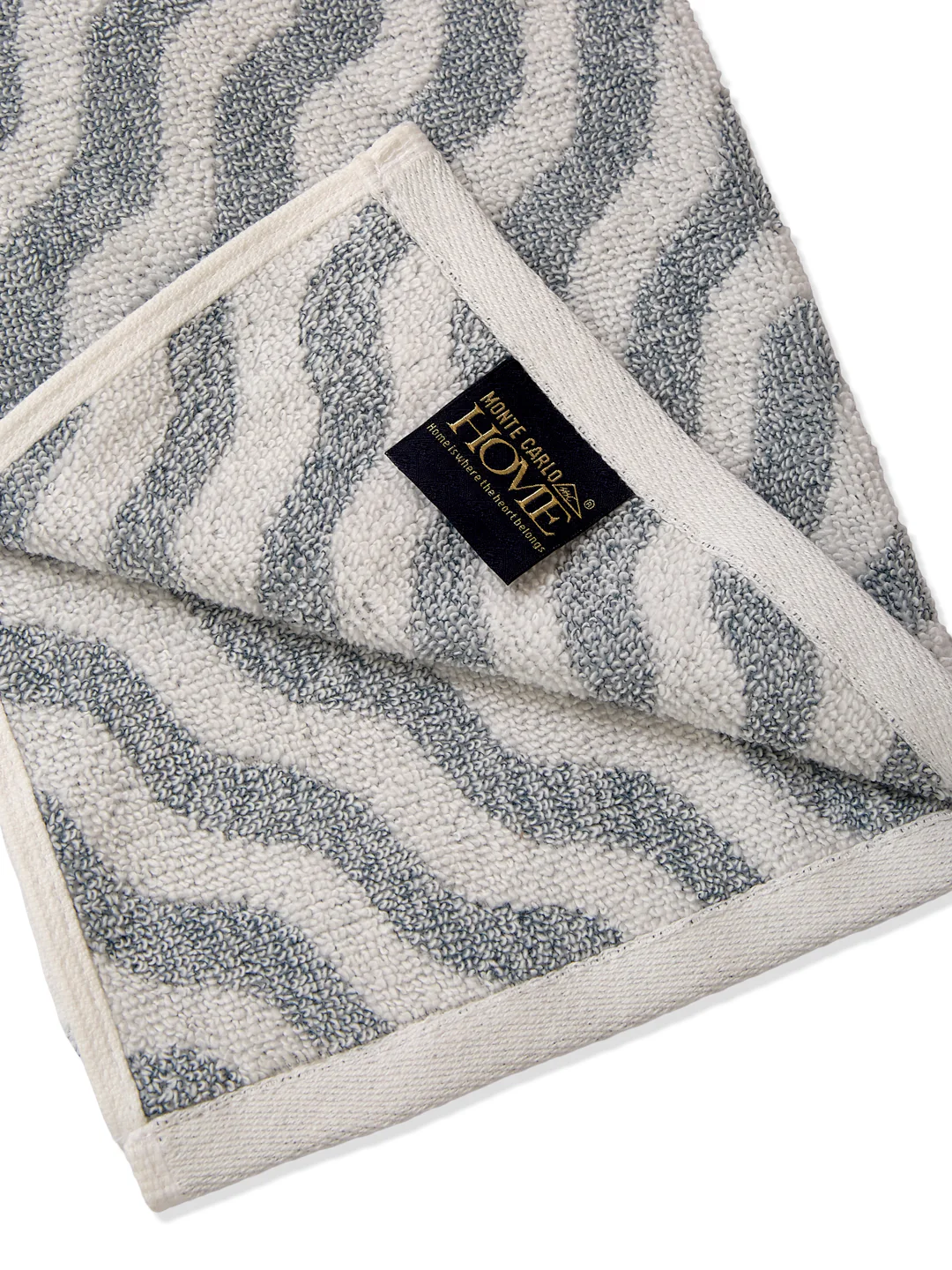 Premium Navy Blue & White Pure Cotton Self Design 500 GSM Hand Towel 2 Pc Set (Green Weave Collection) - Image 9