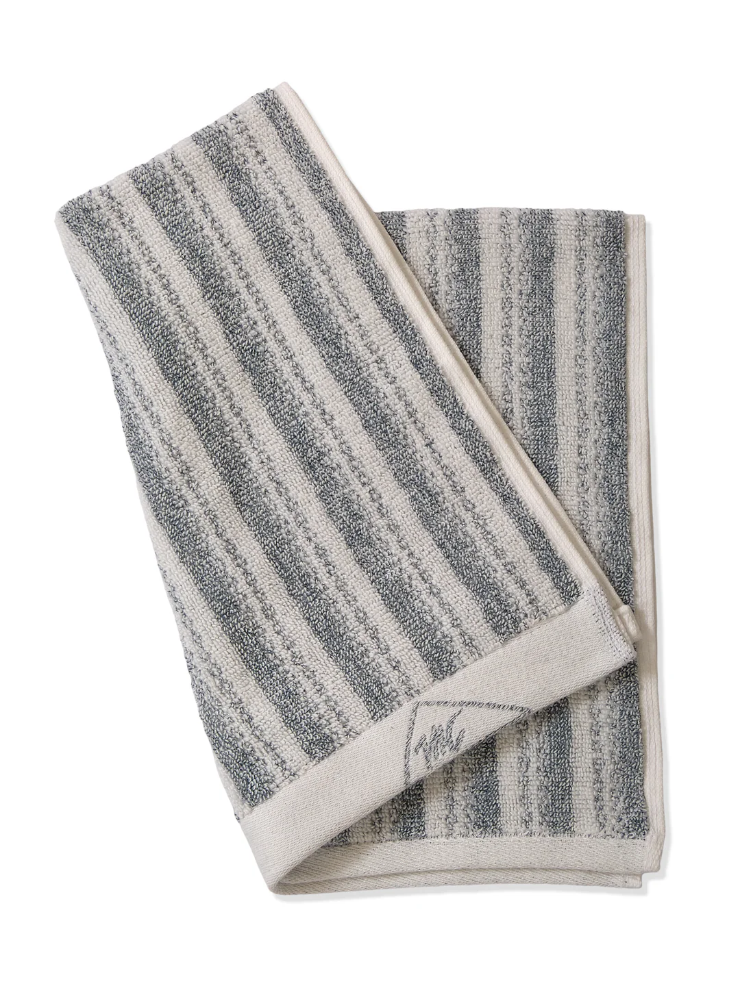 Premium Navy Blue & White Pure Cotton Self Design 500 GSM Hand Towel 2 Pc Set (Green Weave Collection) - Image 6