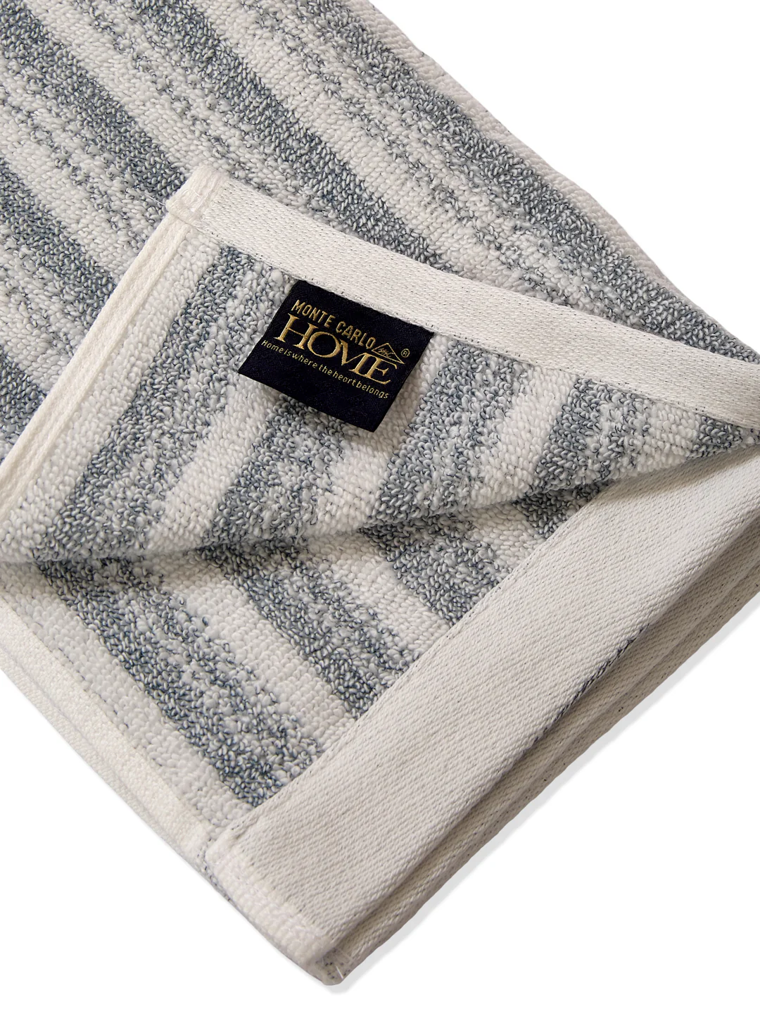 Premium Navy Blue & White Pure Cotton Self Design 500 GSM Hand Towel 2 Pc Set (Green Weave Collection) - Image 7