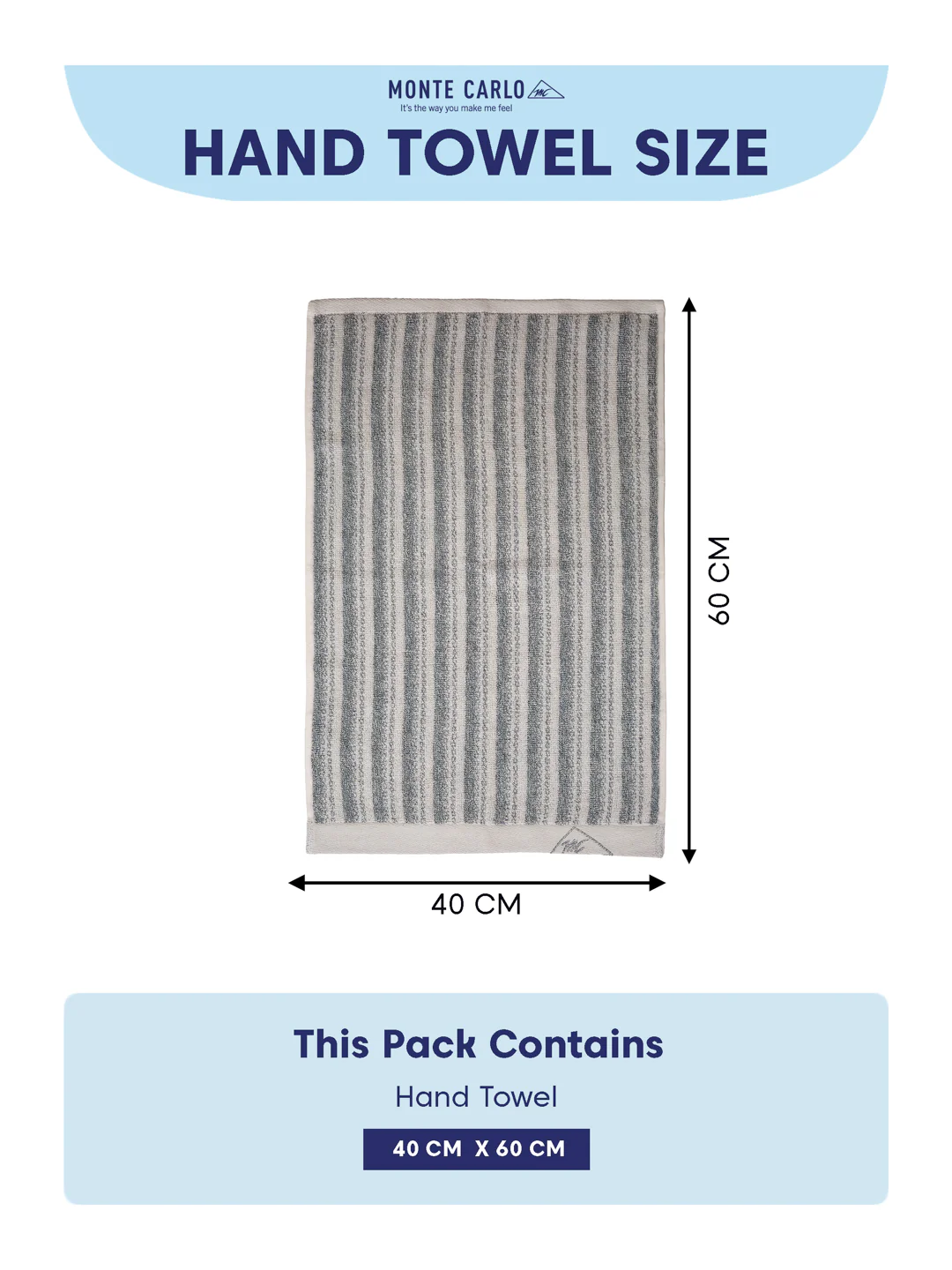 Premium Navy Blue & White Pure Cotton Self Design 500 GSM Hand Towel 2 Pc Set (Green Weave Collection) - Image 9