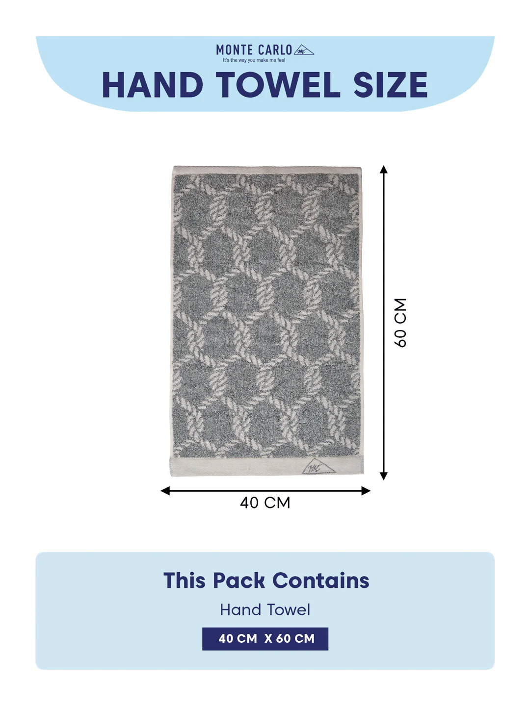 Premium Navy Blue & White Pure Cotton Self Design 500 GSM Hand Towel 2 Pc Set (Green Weave Collection) - Image 11