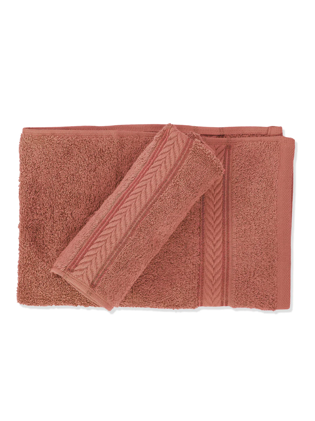 Premium Peach 100% Cotton Solid 525 GSM Hand Towel Amber 2 Pc Set Pvc Pack - Image 4