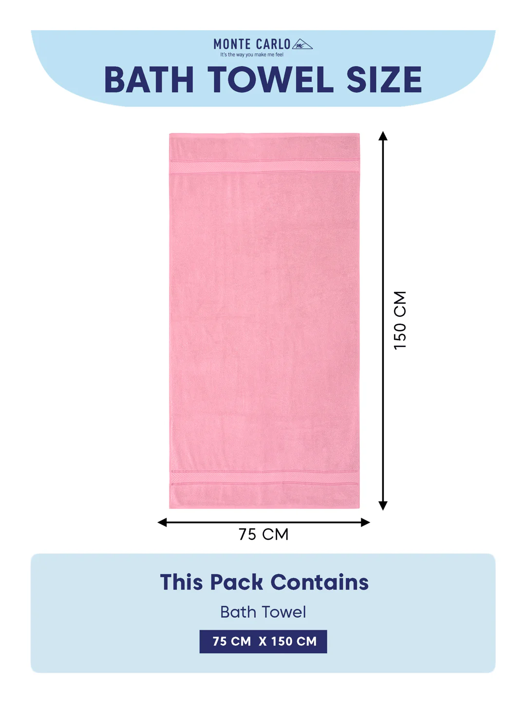 Premium Prism Pink 100% Cotton Solid 525 GSM Bath Towel Amber 1 Pc Pvc Pack - Image 8