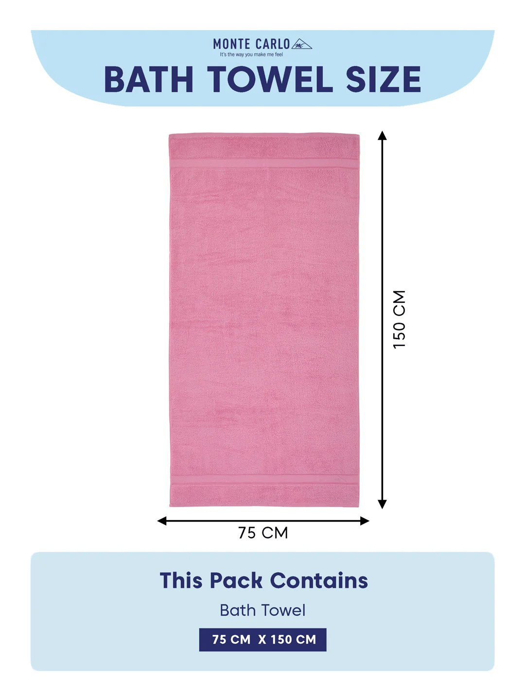 Premium Prism Pink 100% Cotton Solid 525 GSM Bath Towel Iris 1 Pc Pvc Pack - Image 8