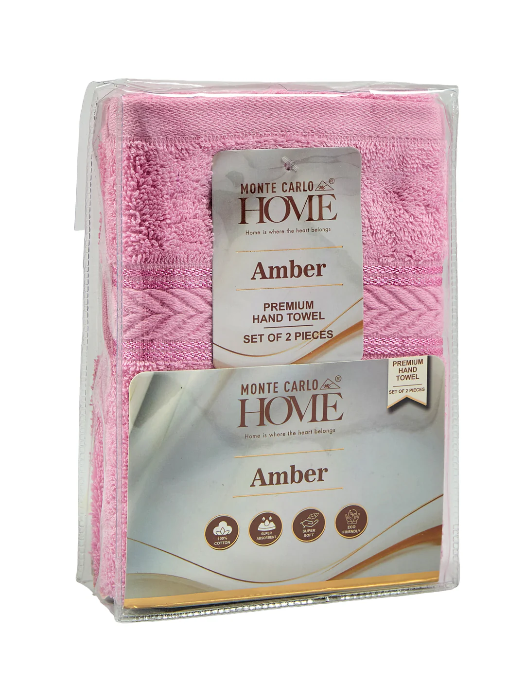 Premium Prism Pink 100% Cotton Solid 525 GSM Hand Towel Amber 2 Pc Set Pvc Pack - Image 11