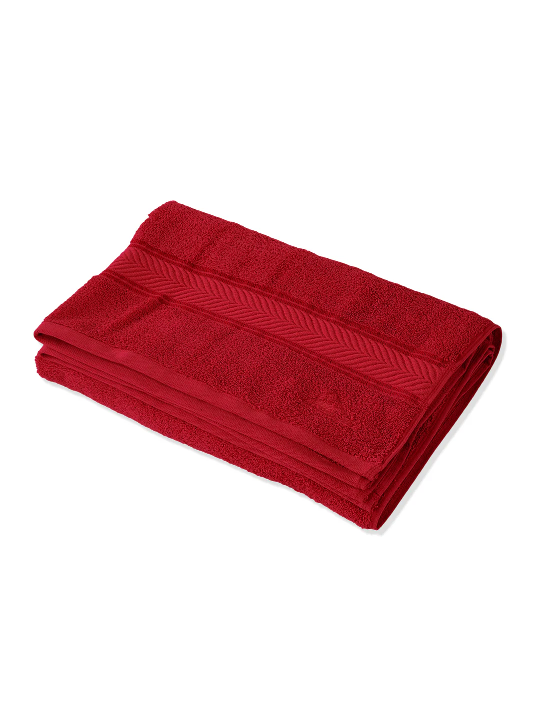 Premium Red 100% Cotton Solid 525 GSM Bath Towel Amber 1 Pc Pvc Pack - Image 4