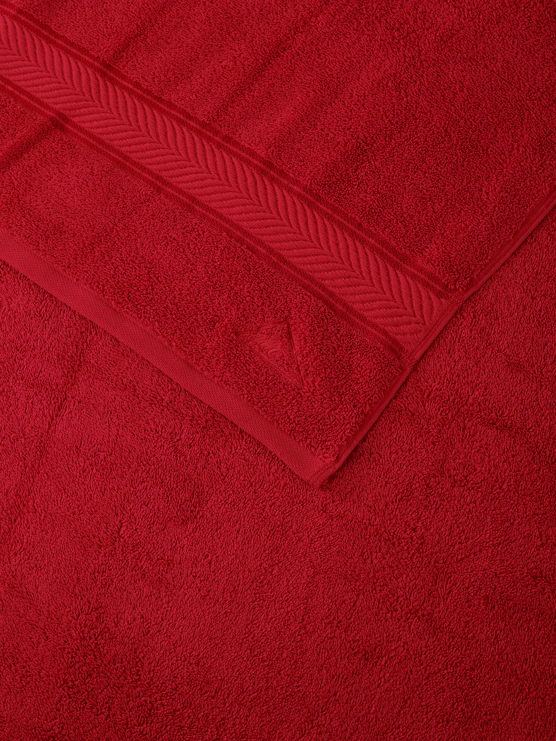 Premium Red 100% Cotton Solid 525 GSM Bath Towel Amber 1 Pc Pvc Pack - Image 6