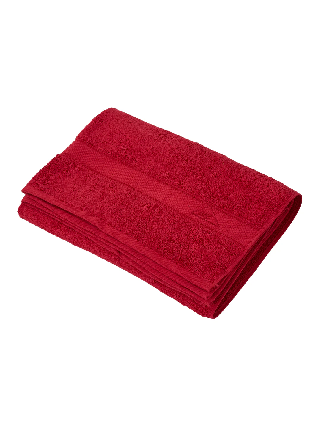 Premium Red 100% Cotton Solid 525 GSM Bath Towel Iris 1 Pc Pvc Pack - Image 4