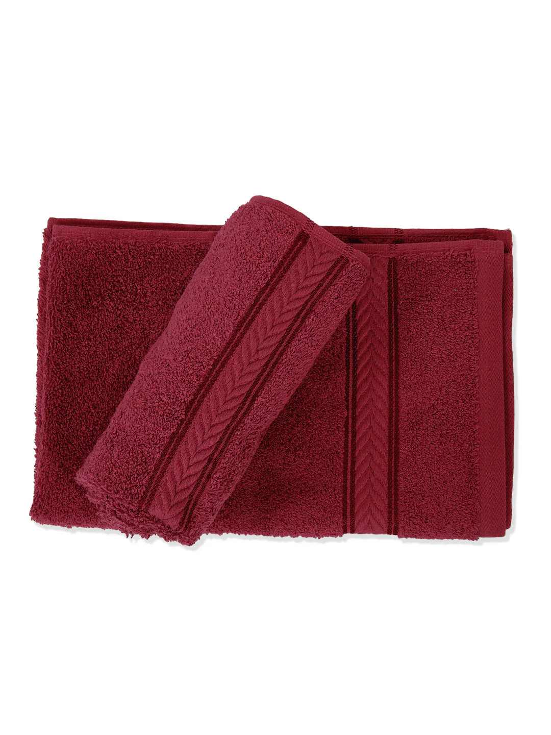 Premium Red 100% Cotton Solid 525 GSM Hand Towel Amber 2 Pc Set Pvc Pack - Image 4