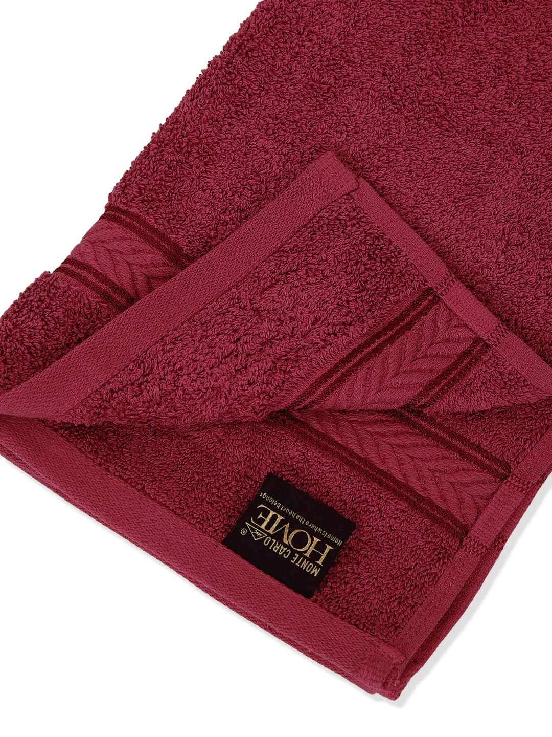 Premium Red 100% Cotton Solid 525 GSM Hand Towel Amber 2 Pc Set Pvc Pack - Image 8