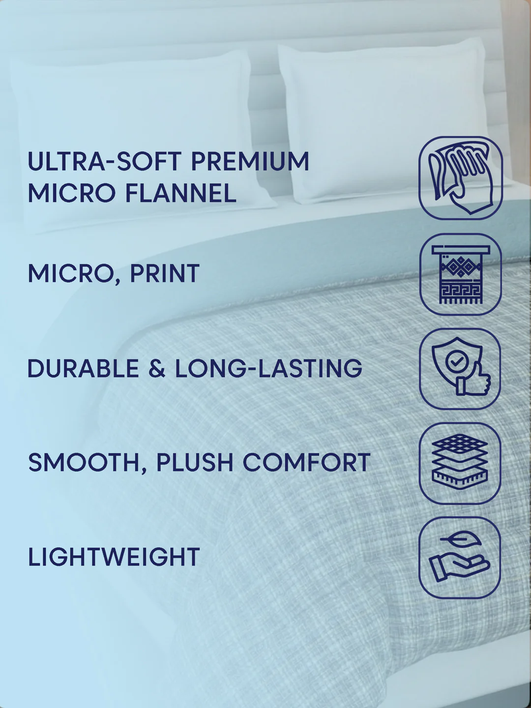 Premium Self Design Double Bed 3 Ply 200 GSM Comforter Cozy Flannel Collection Weight 2.8 kg - Image 11