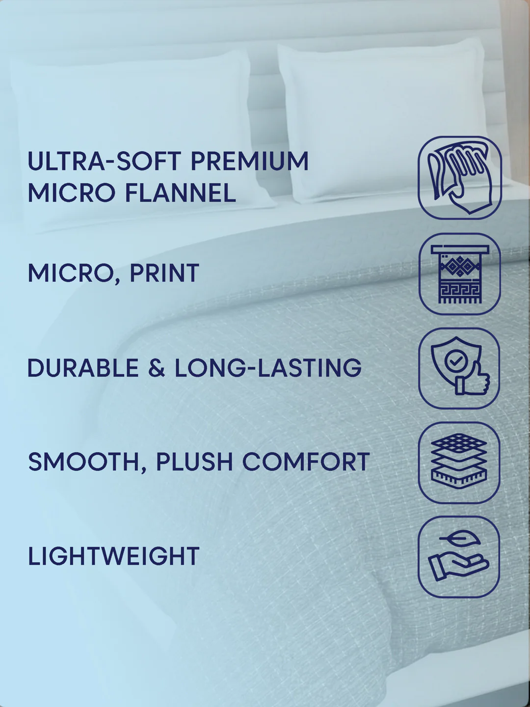 Premium Self Design Double Bed 3 Ply 200 GSM Comforter Cozy Flannel Collection Weight 2.8 kg - Image 11