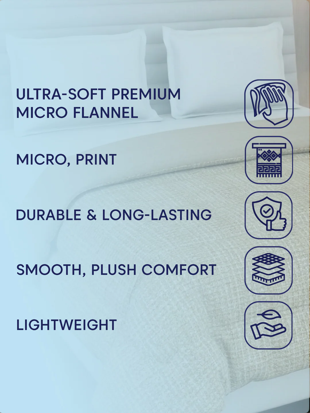 Premium Self Design Double Bed 3 Ply 200 GSM Comforter Cozy Flannel Collection Weight 2.8 kg - Image 11