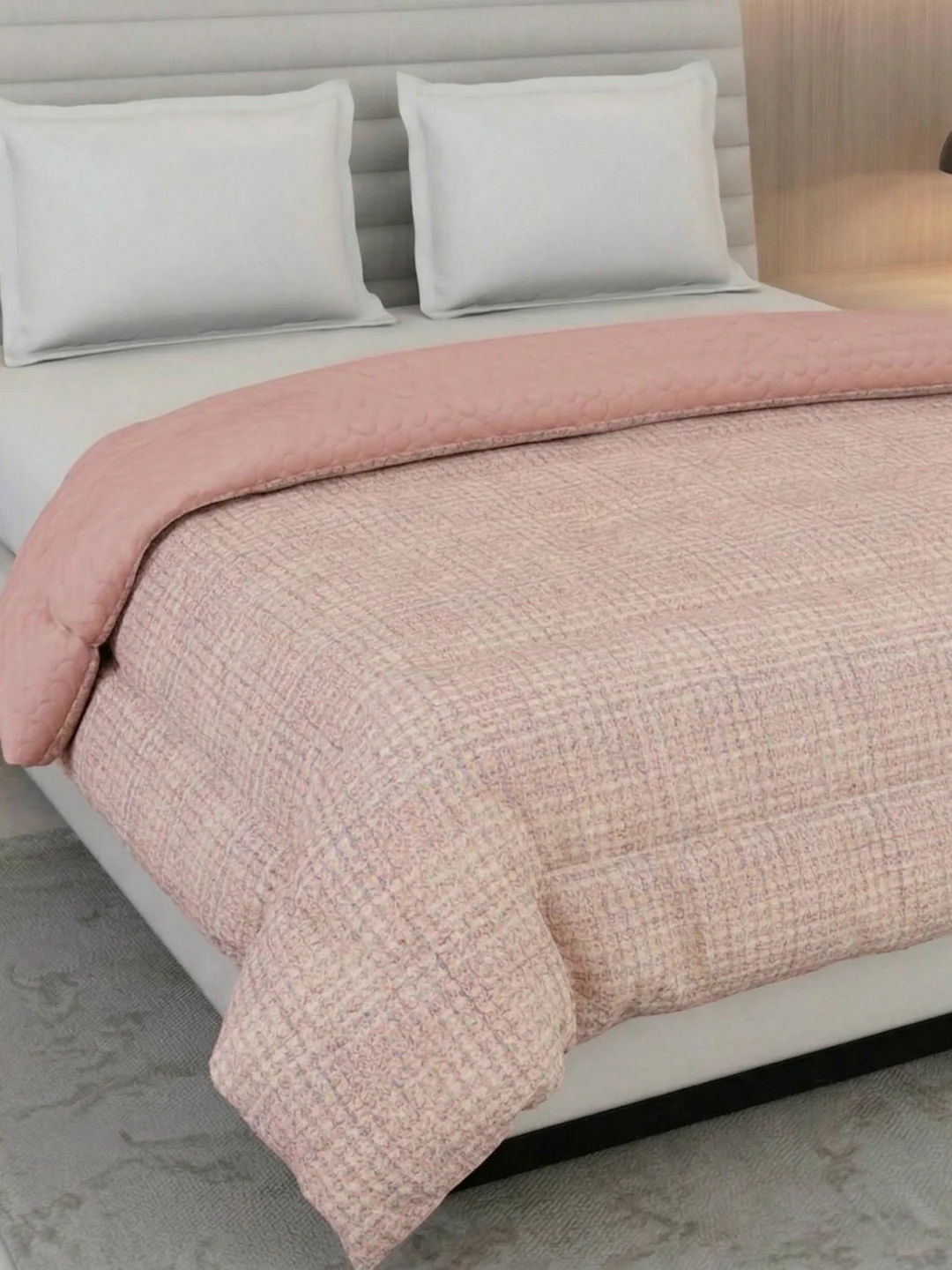 Premium Self Design Double Bed 3 Ply 200 GSM Comforter Cozy Flannel Collection Weight 2.8 kg