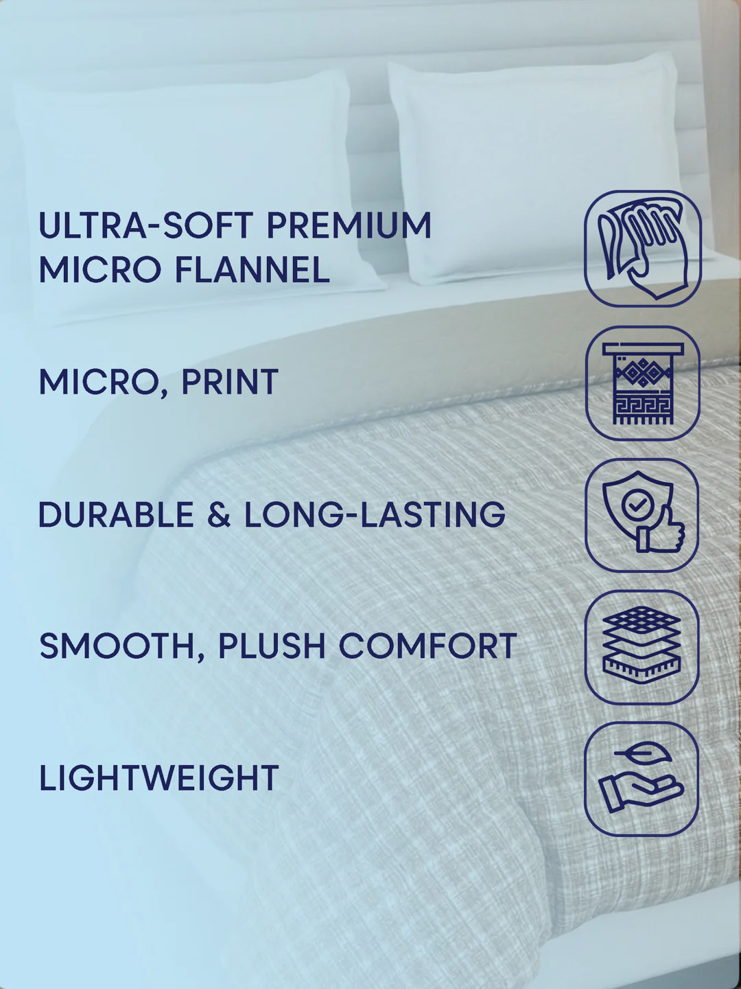 Premium Self Design Double Bed 3 Ply 200 GSM Comforter Cozy Flannel Collection Weight 2.8 kg - Image 11