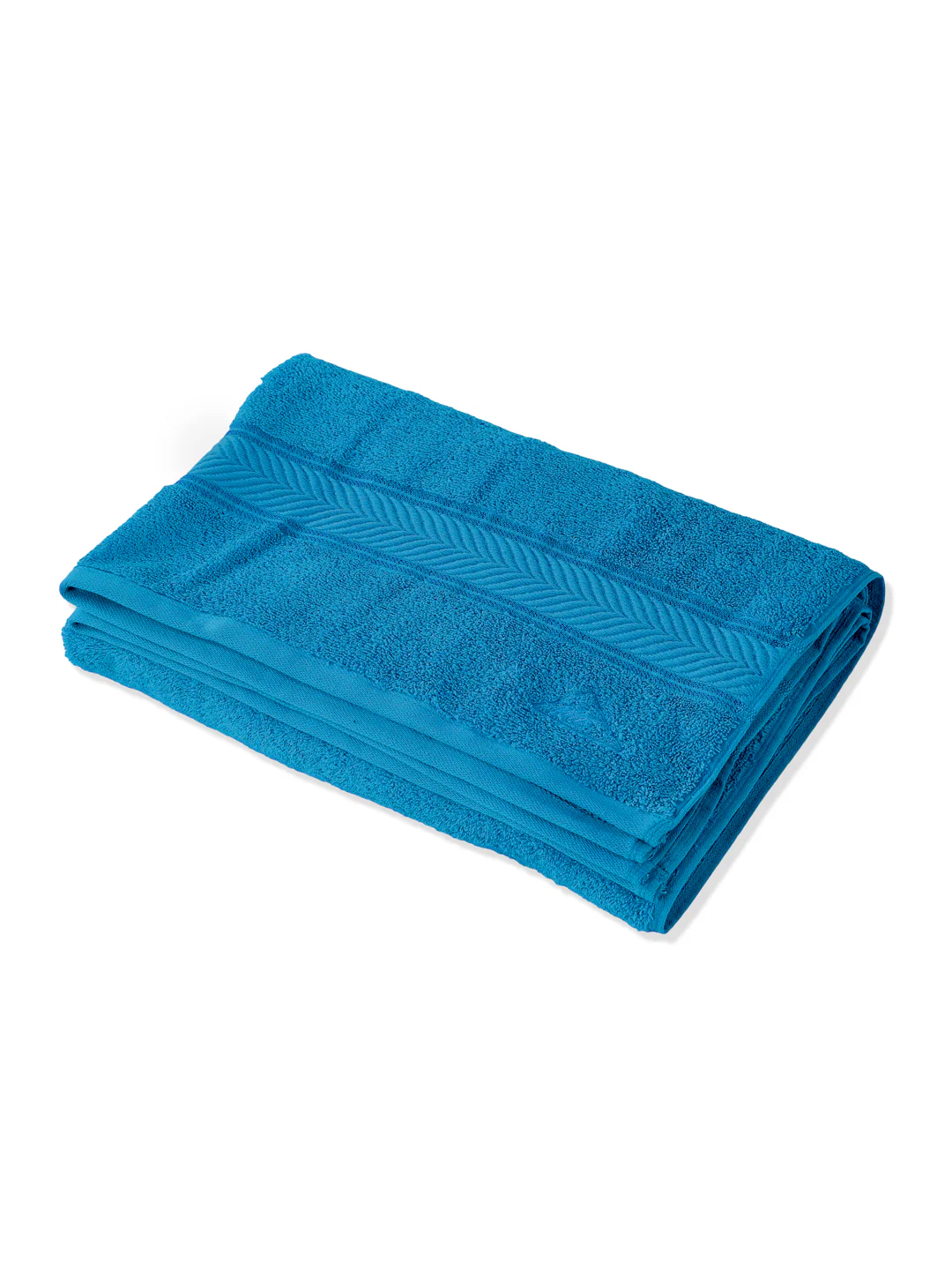 Premium Vivid Blue 100% Cotton Solid 525 GSM Bath Towel Amber 1 Pc Pvc Pack - Image 4