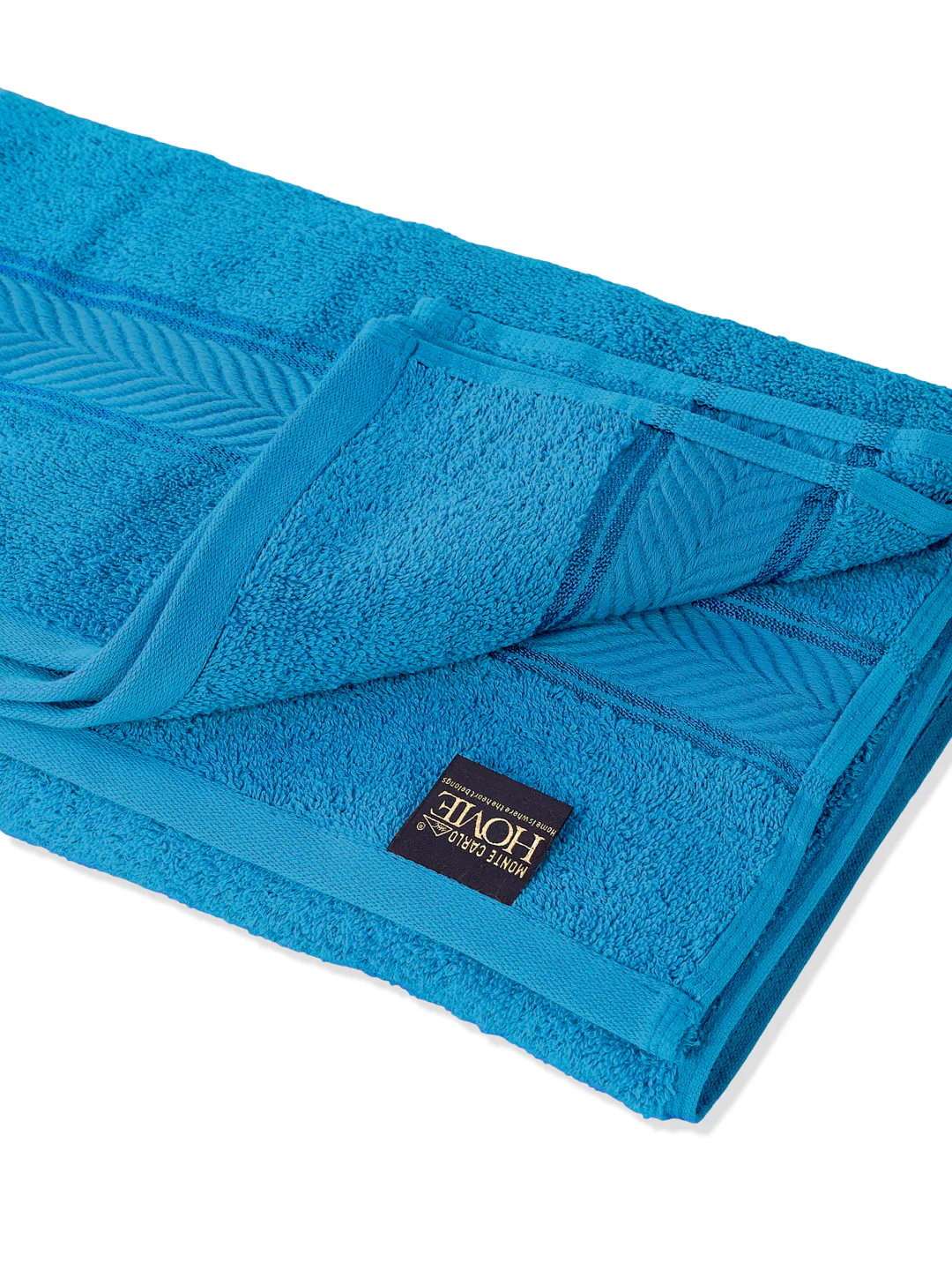 Premium Vivid Blue 100% Cotton Solid 525 GSM Bath Towel Amber 1 Pc Pvc Pack - Image 5