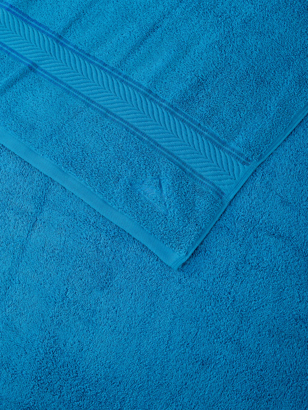 Premium Vivid Blue 100% Cotton Solid 525 GSM Bath Towel Amber 1 Pc Pvc Pack - Image 6