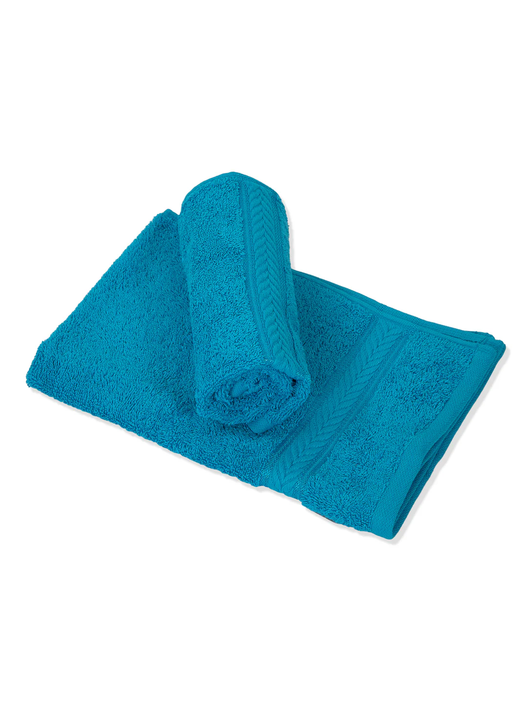 Premium Vivid Blue 100% Cotton Solid 525 GSM Hand Towel Amber 2 Pc Set Pvc Pack - Image 5