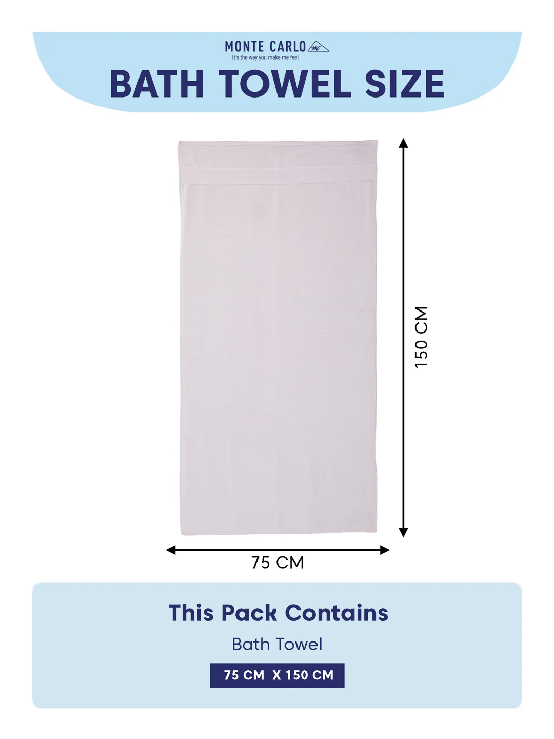 Premium White 100% Cotton Solid 525 GSM Bath Towel Amber 1 Pc Pvc Pack - Image 8