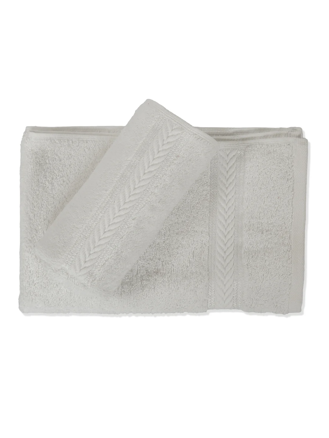 Premium White 100% Cotton Solid 525 GSM Hand Towel Amber 2 Pc Set Pvc Pack - Image 4