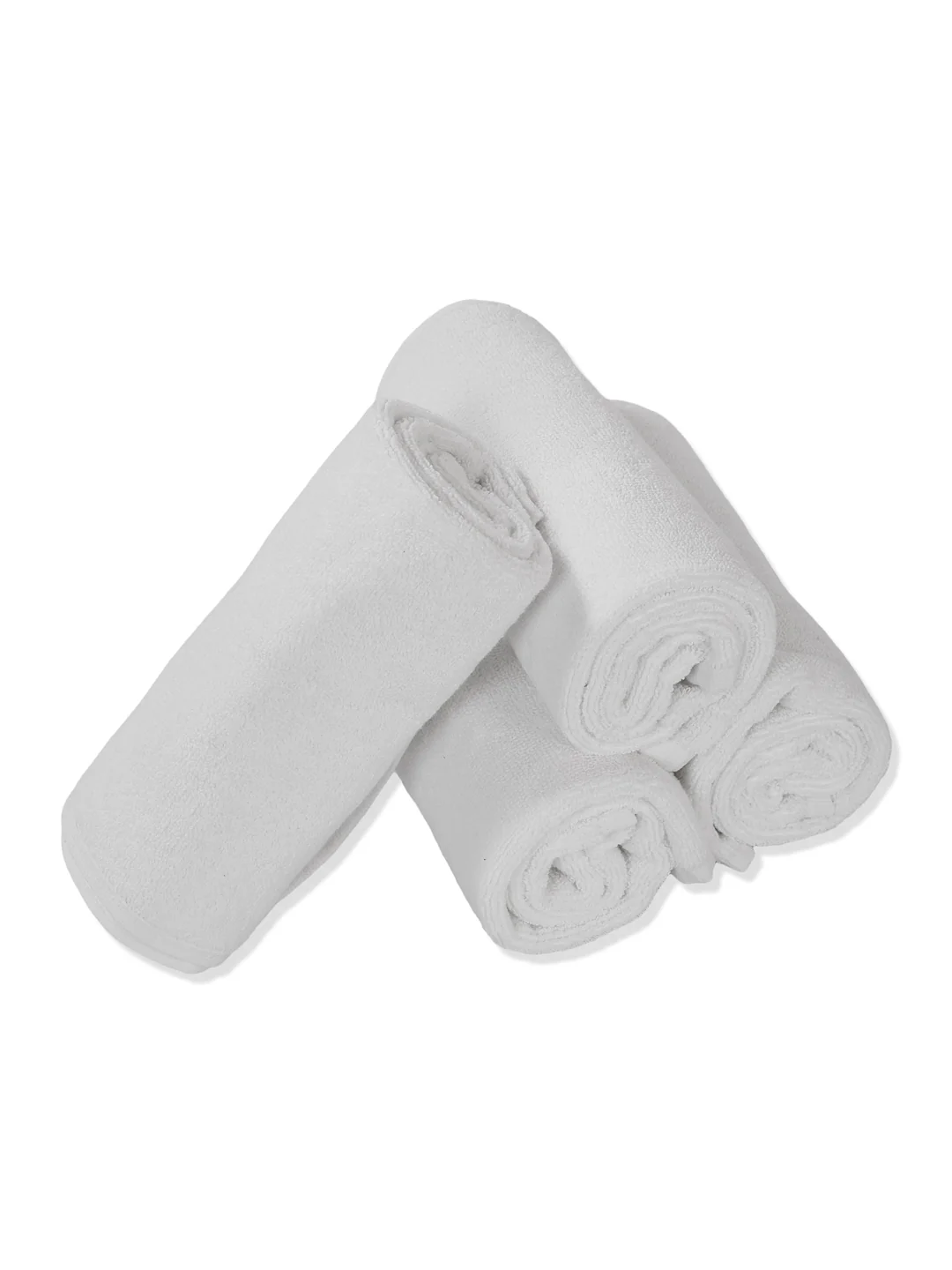 Premium White Pure Cotton Solid 585 GSM Hand Towel 4 Pc Set (Hotel Collection) - Image 4