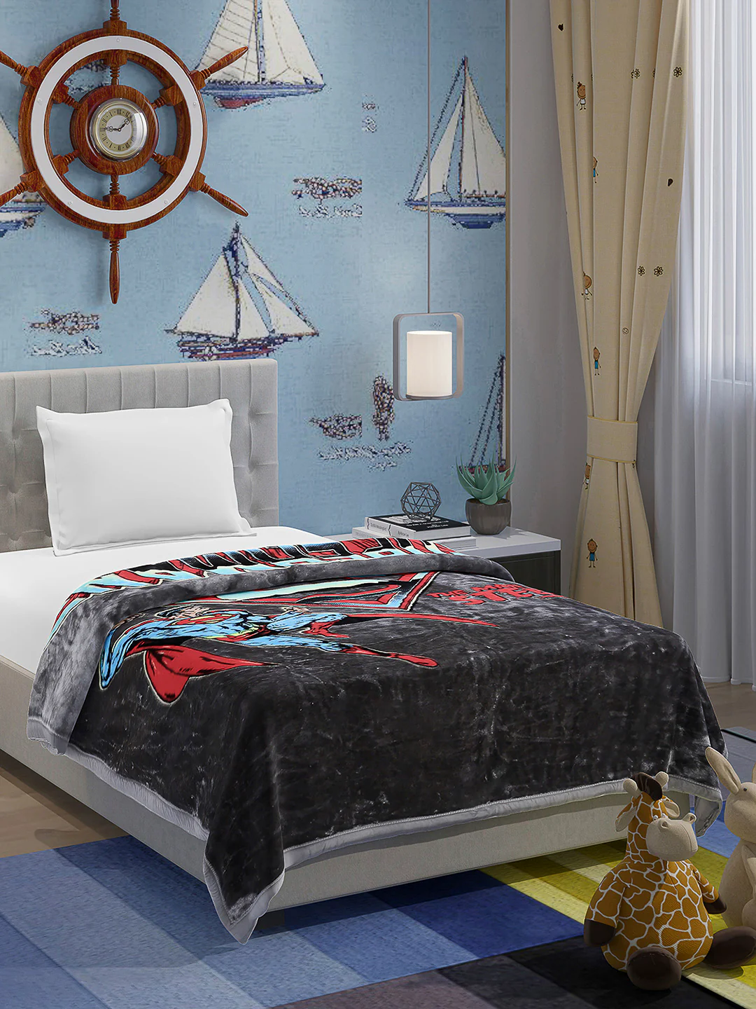 Printed Baby Blanket 1 Ply, 576 GSM, 1.9 kg (Super Hero) - Image 4