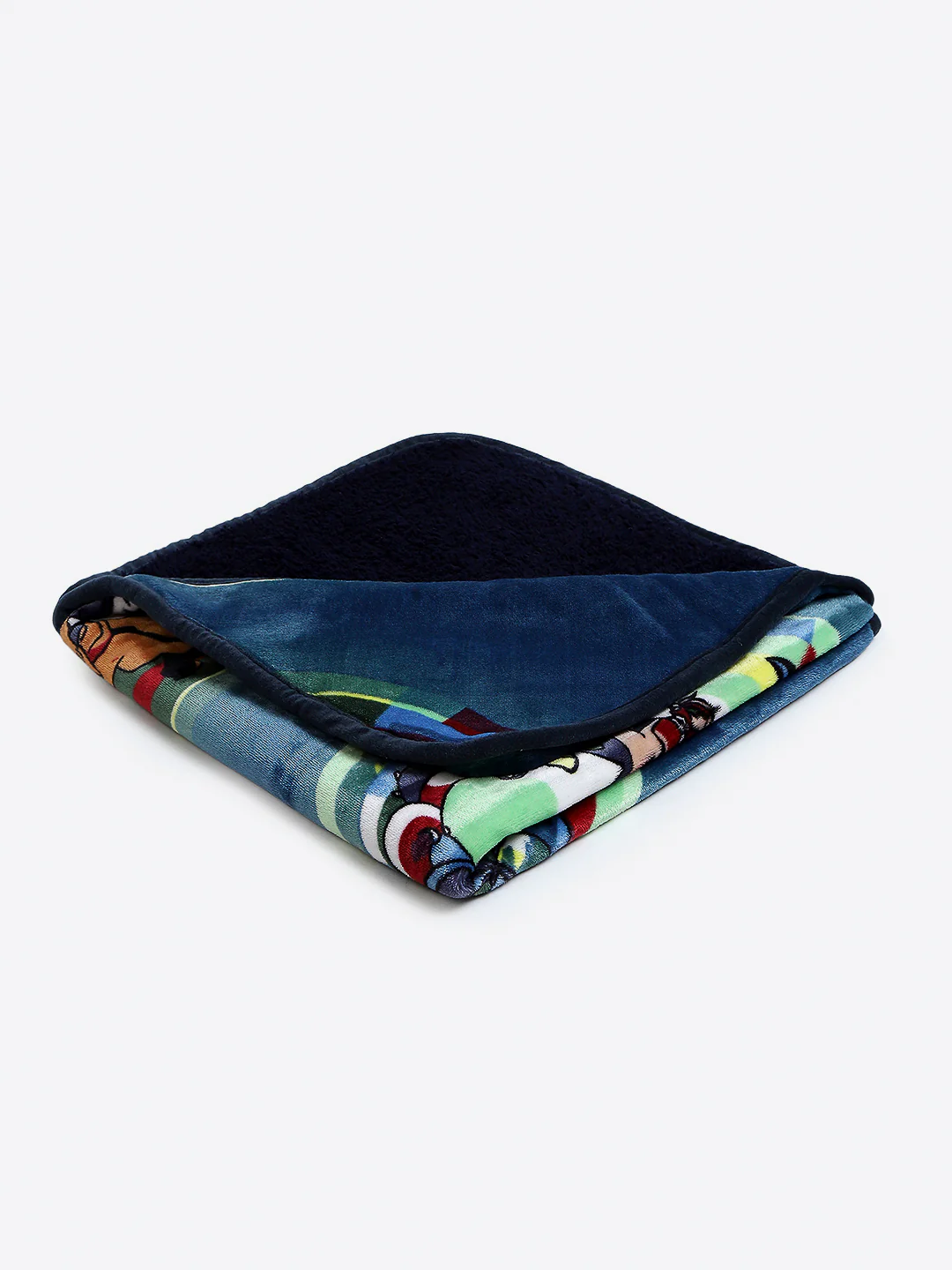 Ben 10 Print Button Closure Hooded Cartoon Network Blue Baby Blanket - Image 3