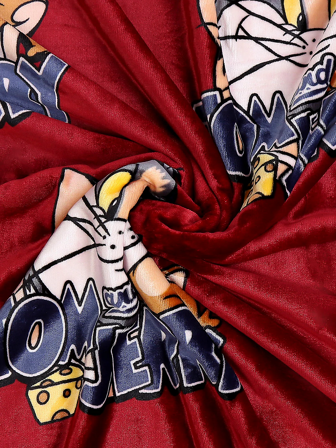 Tom and Jerry Print Soft Plush Cartoon Network Red Baby Blanket - Image 6