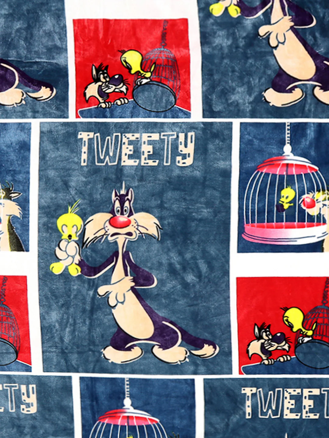 Tweety Bird Printed Ultra Soft Cartoon Network Blue Baby Blanket - Image 5